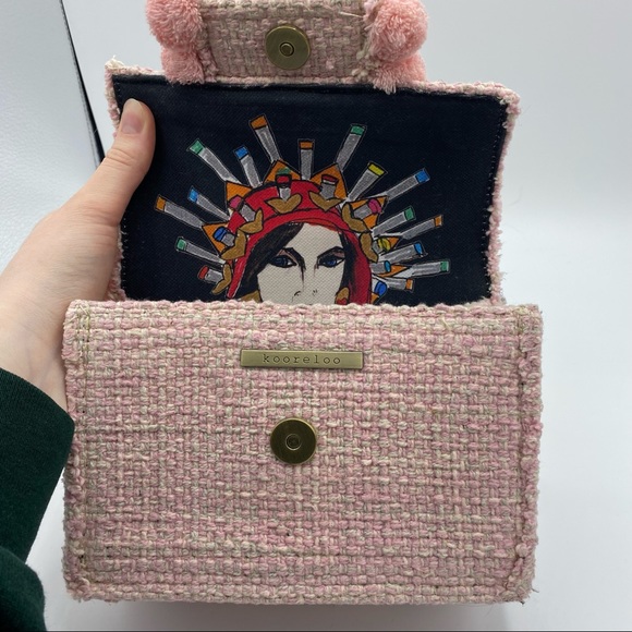 Kooreloo Petit Juliet Bag Baby Pink Tweed - Picture 6 of 8